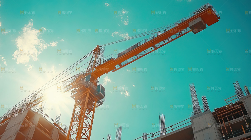 城市建设发展工地工人团队企业概念