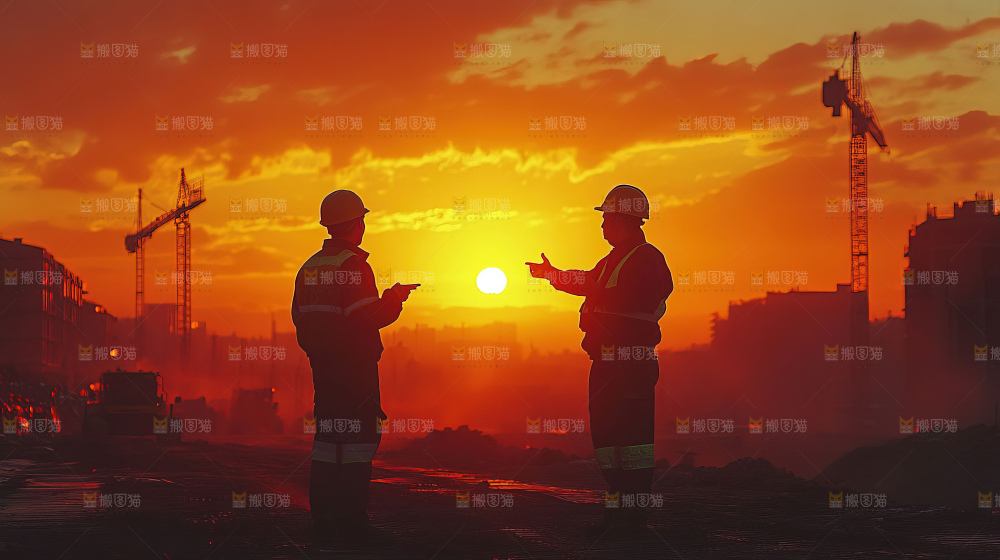 城市建设发展工地工人向上国富民强