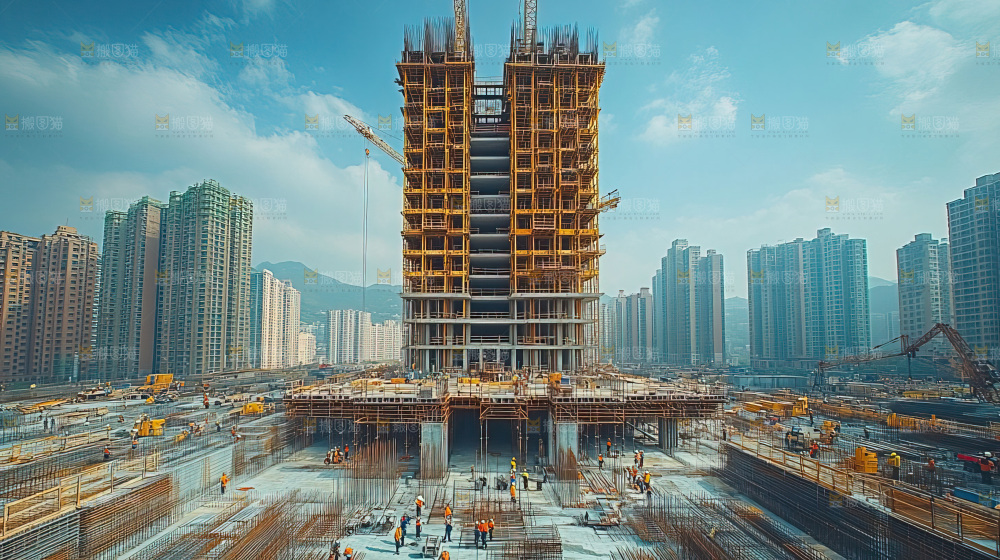 城市建设发展工地工人向上国富民强