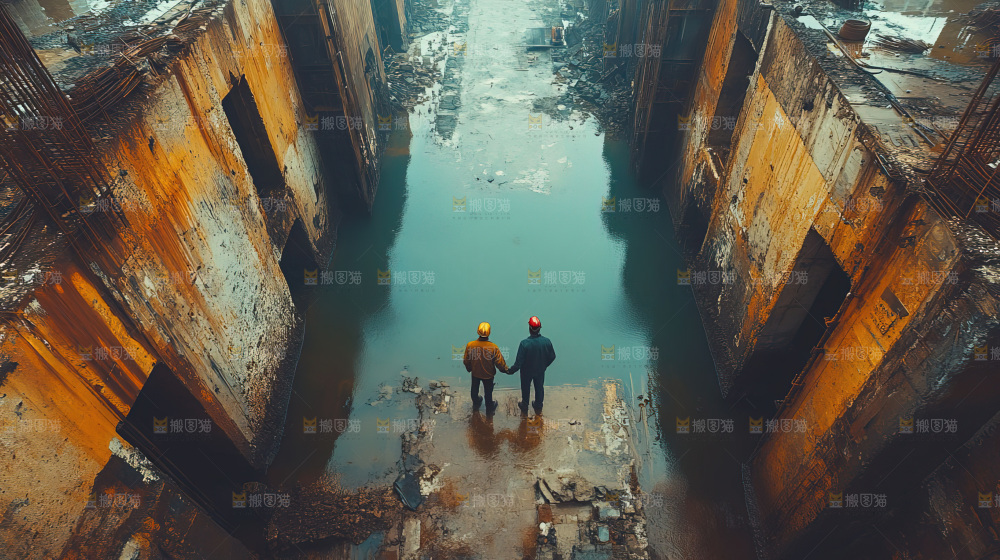 城市建设发展工地工人向上国富民强