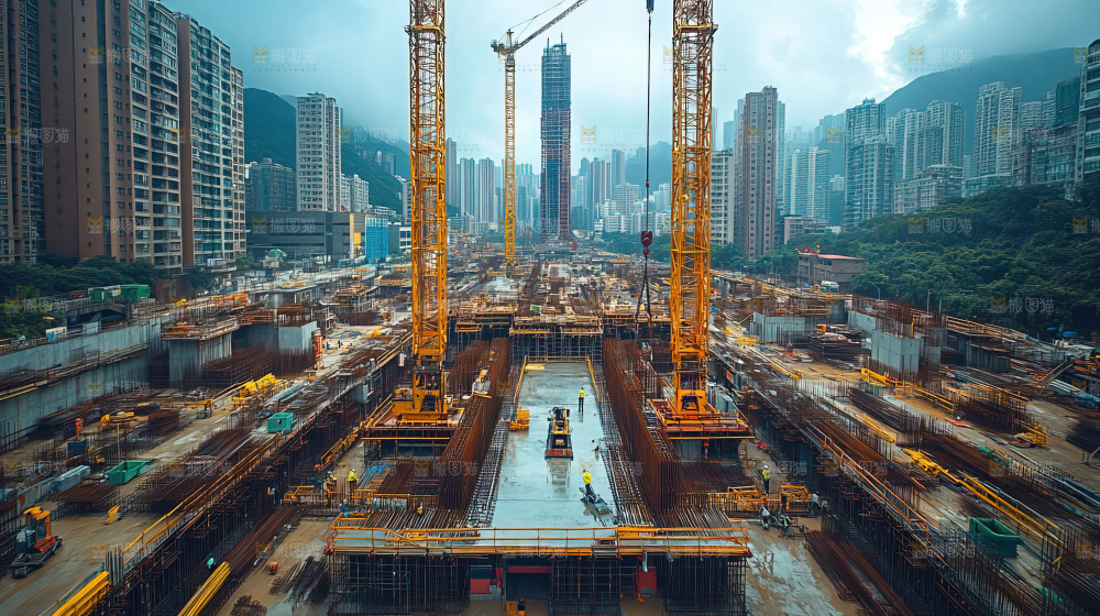 城市建设发展工地工人向上国富民强