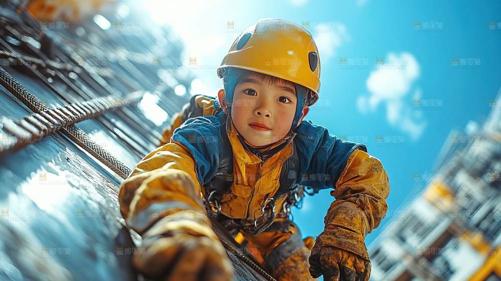 城市建设发展工地工人向上国富民强