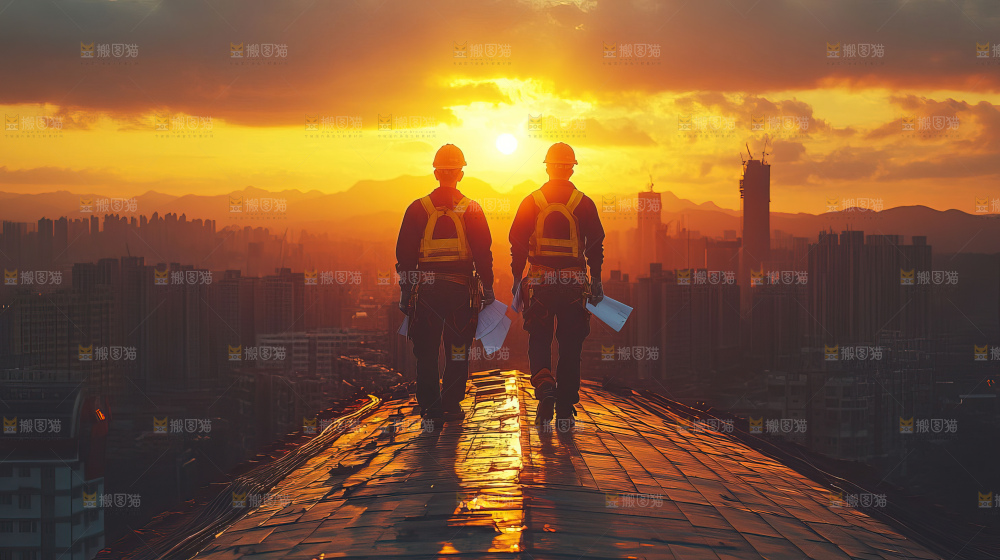城市建设发展工地工人向上国富民强
