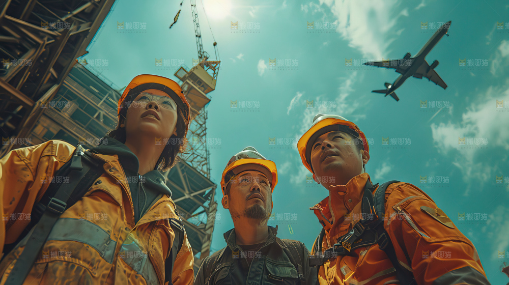 城市建设发展工地工人向上国富民强
