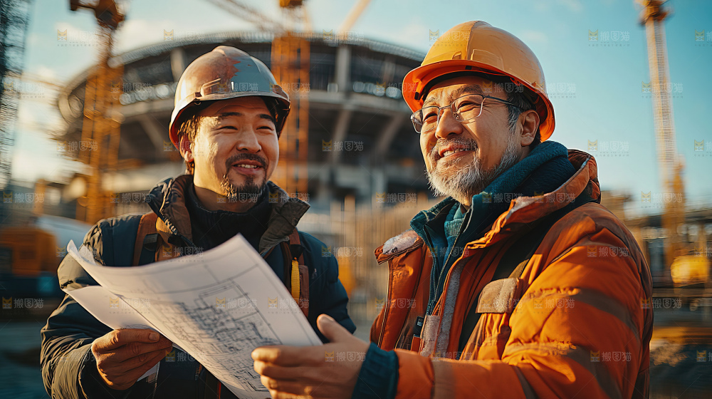 城市建设发展工地工人向上国富民强