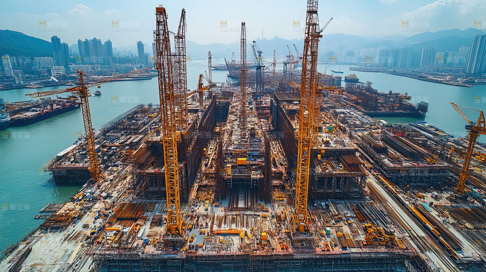 城市建设发展工地工人向上国富民强