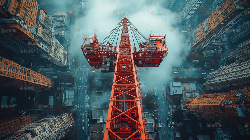 城市建设发展工地工人向上国富民强