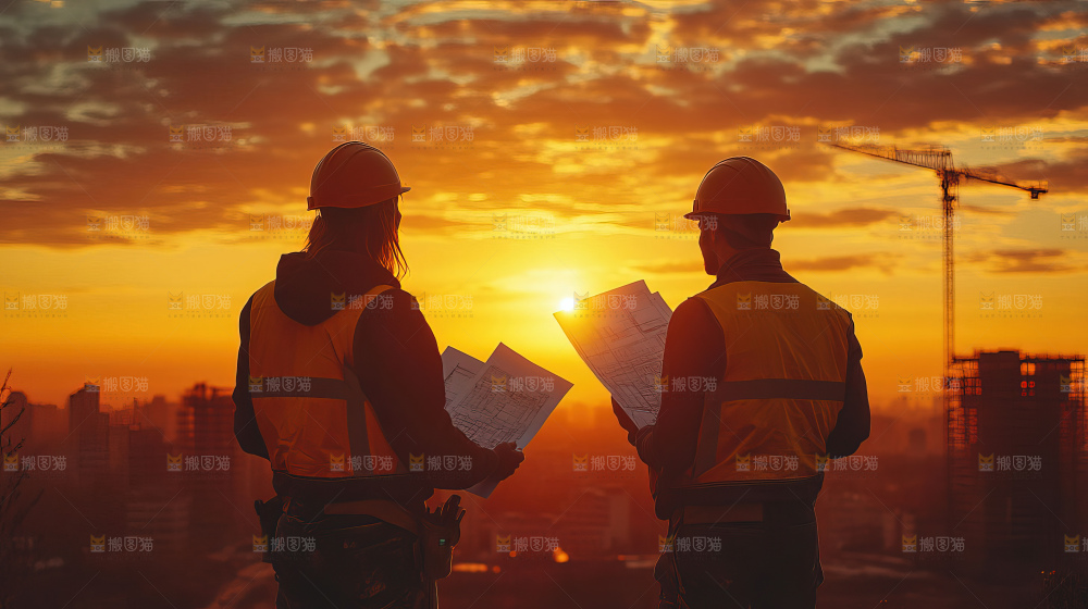 城市建设发展工地工人向上国富民强
