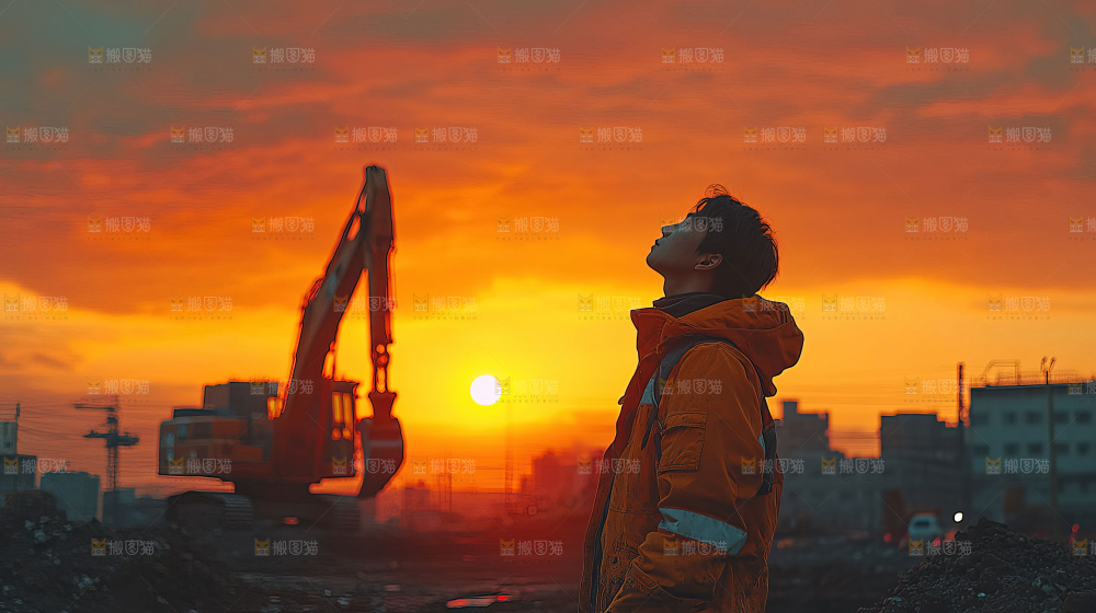 城市建设发展工地工人向上国富民强