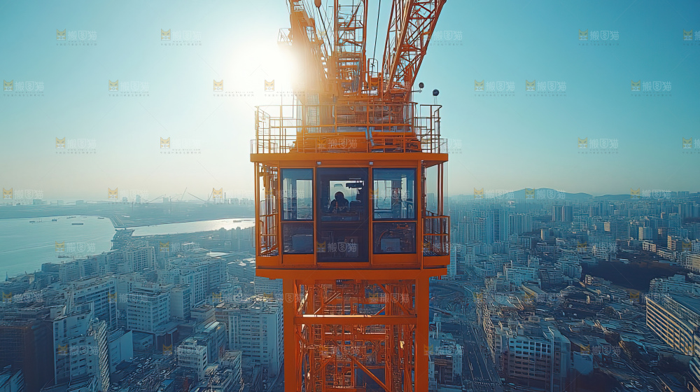 城市建设发展工地工人向上国富民强