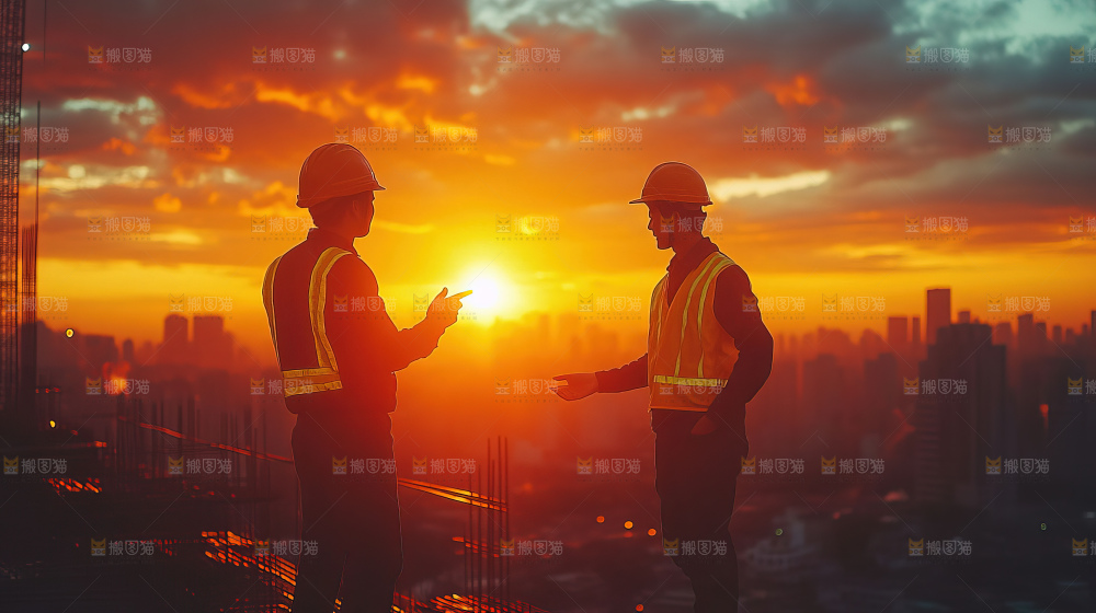 城市建设发展工地工人向上国富民强