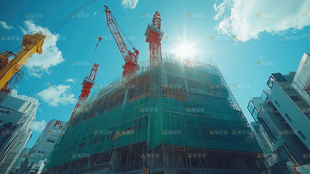 城市建设发展工地工人向上国富民强
