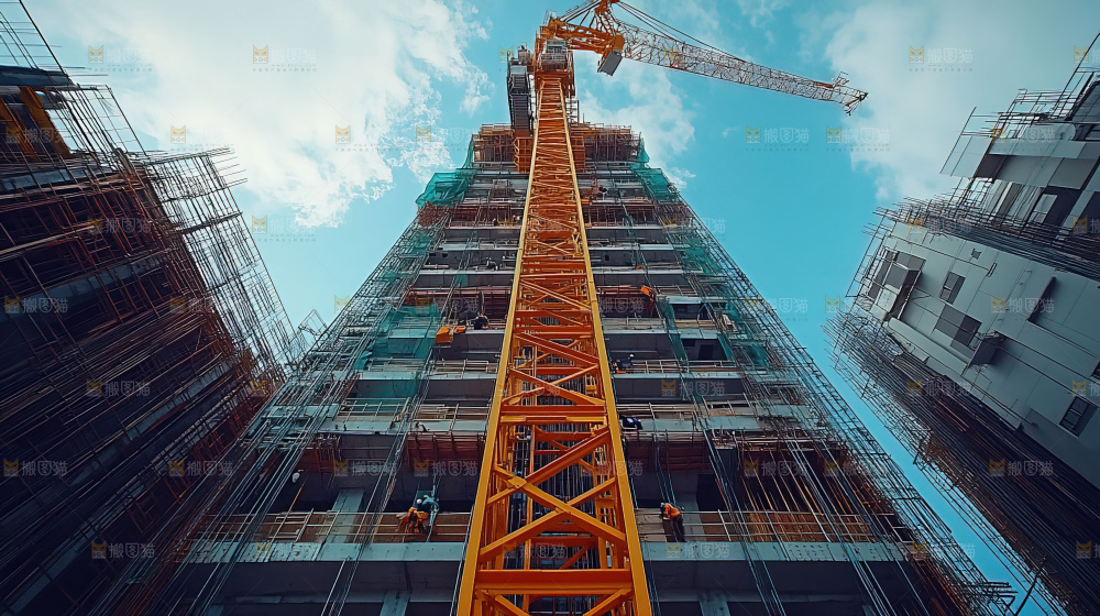 城市建设发展工地工人向上国富民强