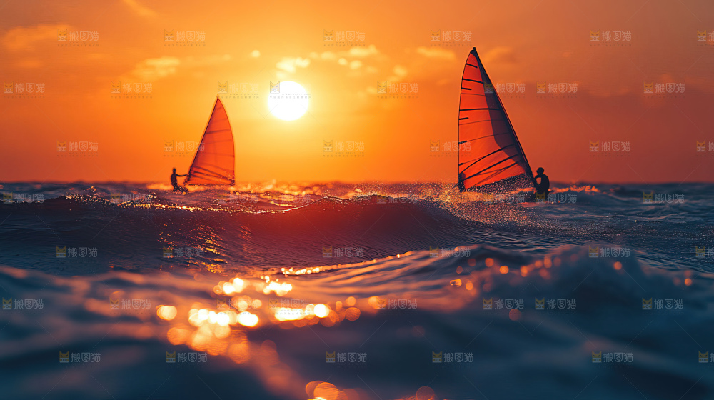帆船运动海浪波浪激励奋斗拼搏