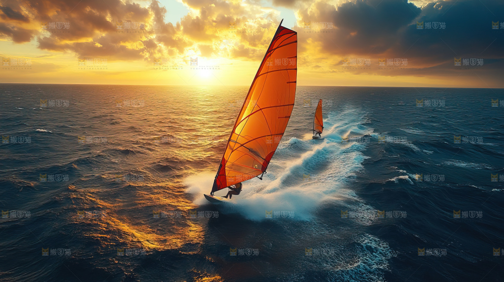 帆船运动海浪波浪激励奋斗拼搏