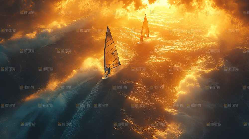 帆船运动海浪波浪激励奋斗拼搏