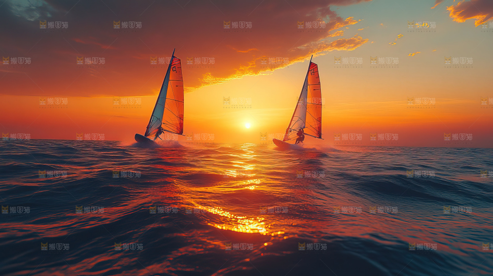 帆船运动海浪波浪激励奋斗拼搏