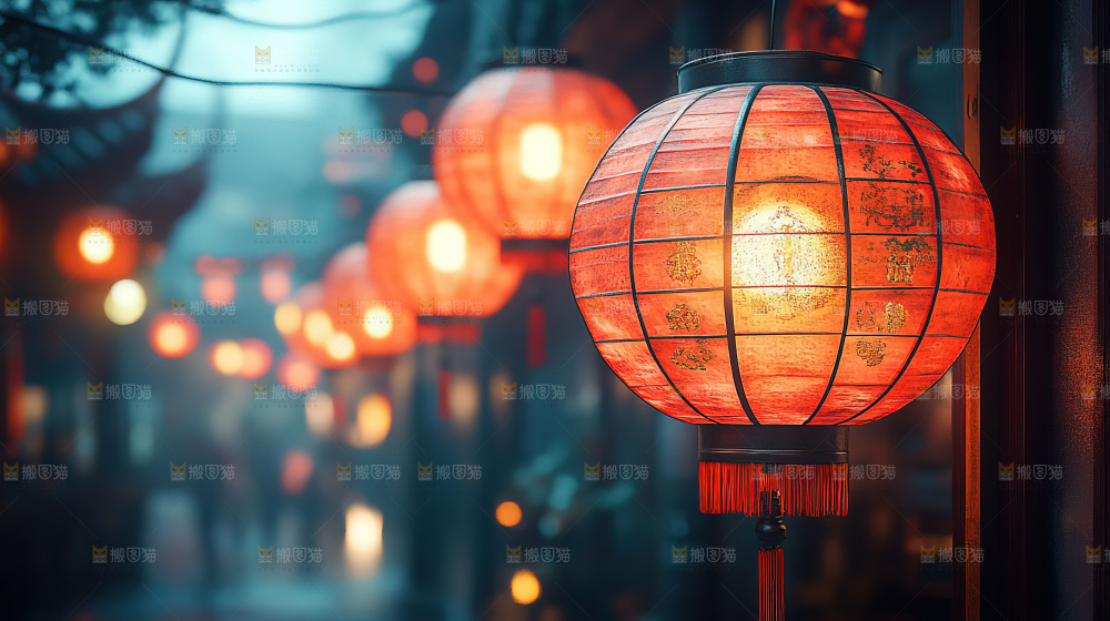 中秋素材团圆花灯月饼荷花灯赏月