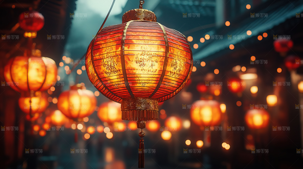 中秋素材团圆花灯月饼荷花灯赏月
