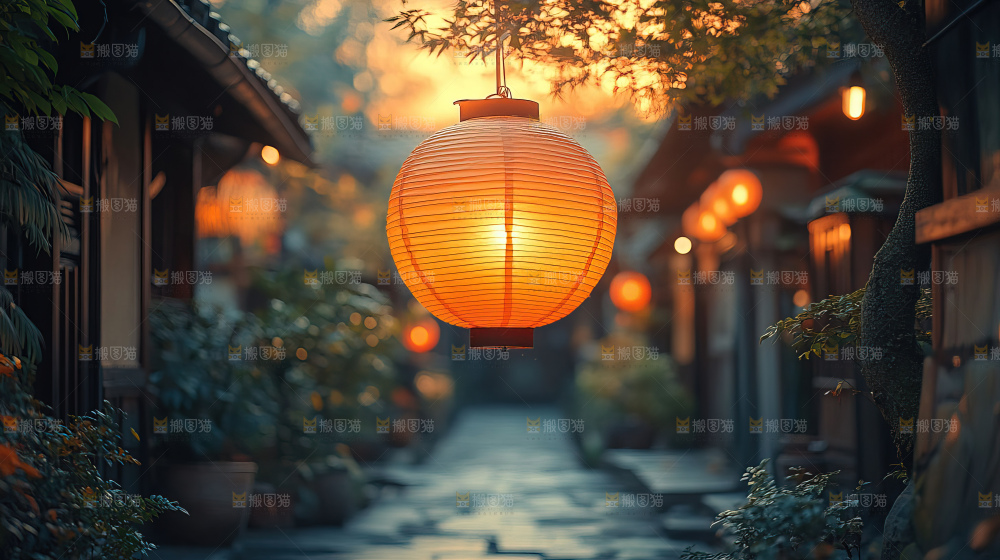中秋素材团圆花灯月饼荷花灯赏月