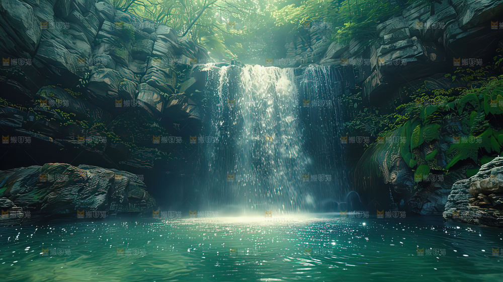 湍急 水流 波涛汹涌向上前行