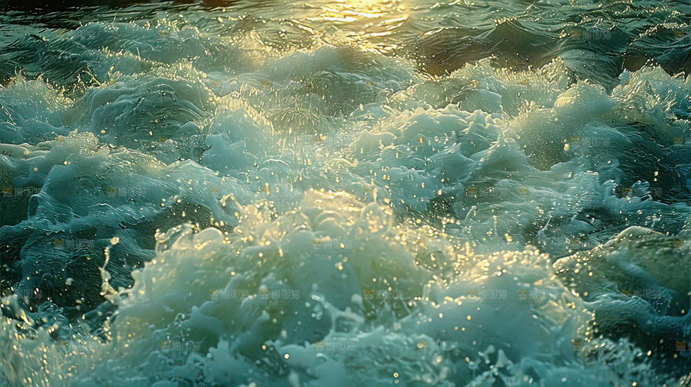 湍急 水流 波涛汹涌向上前行