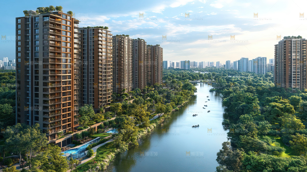 建筑都市风景房地产现代发展