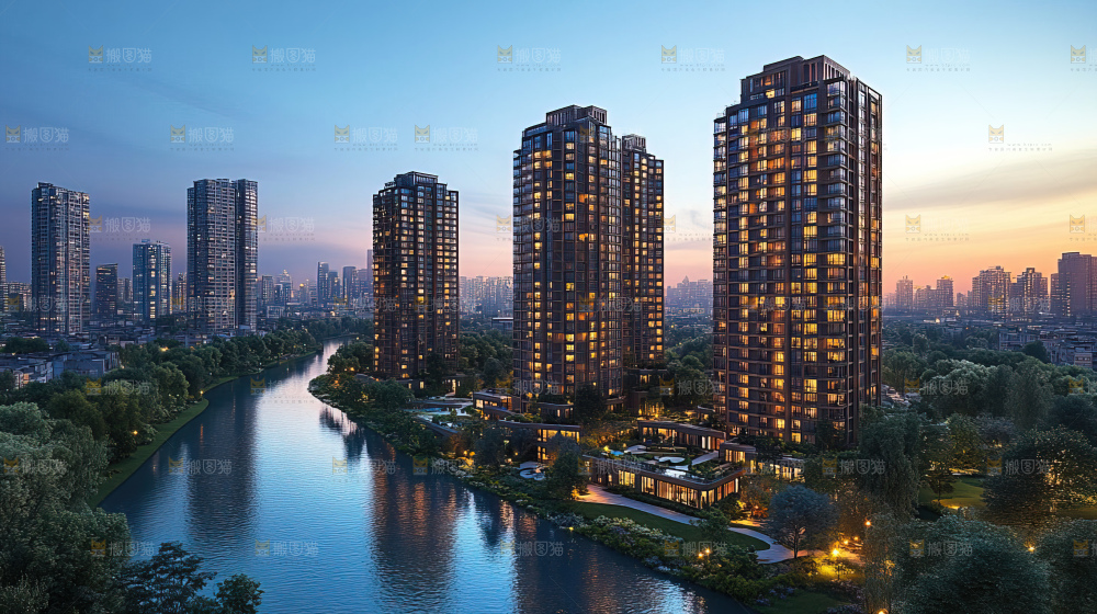 建筑都市风景房地产现代发展