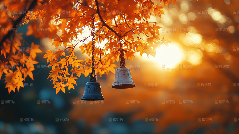 秋日落叶景观场景建筑素材