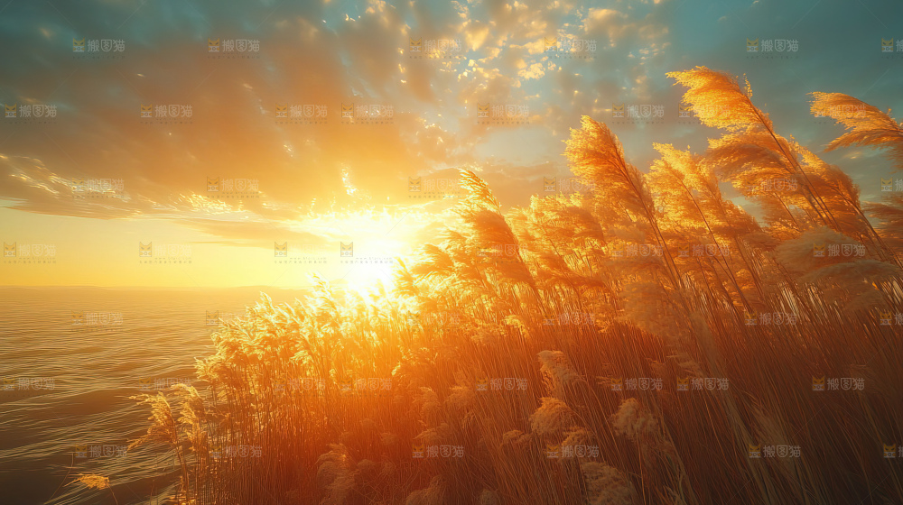 秋日芦苇自然风景合集