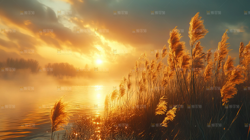 秋日芦苇自然风景合集