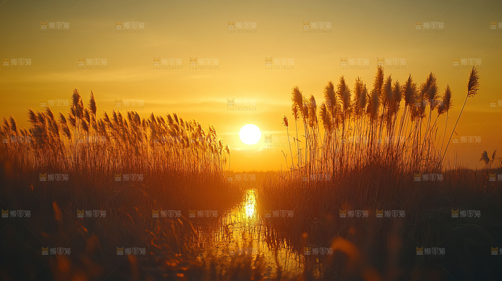 秋日芦苇自然风景合集