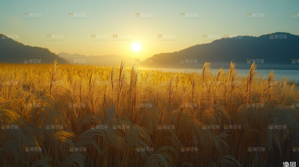 秋日芦苇自然风景合集