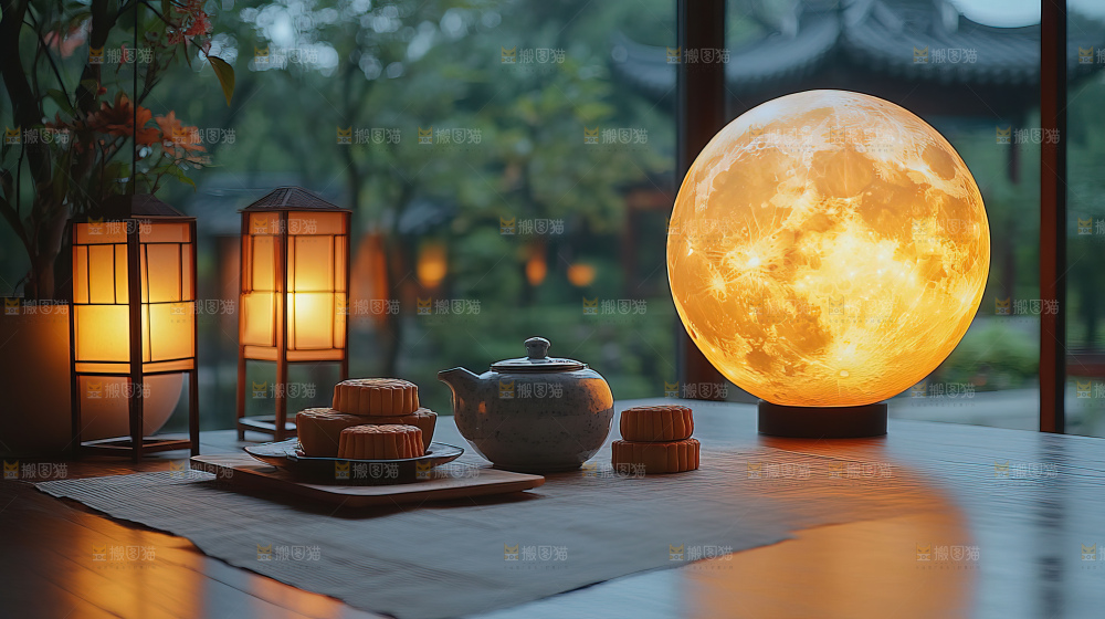 中秋节场景月饼传统文化