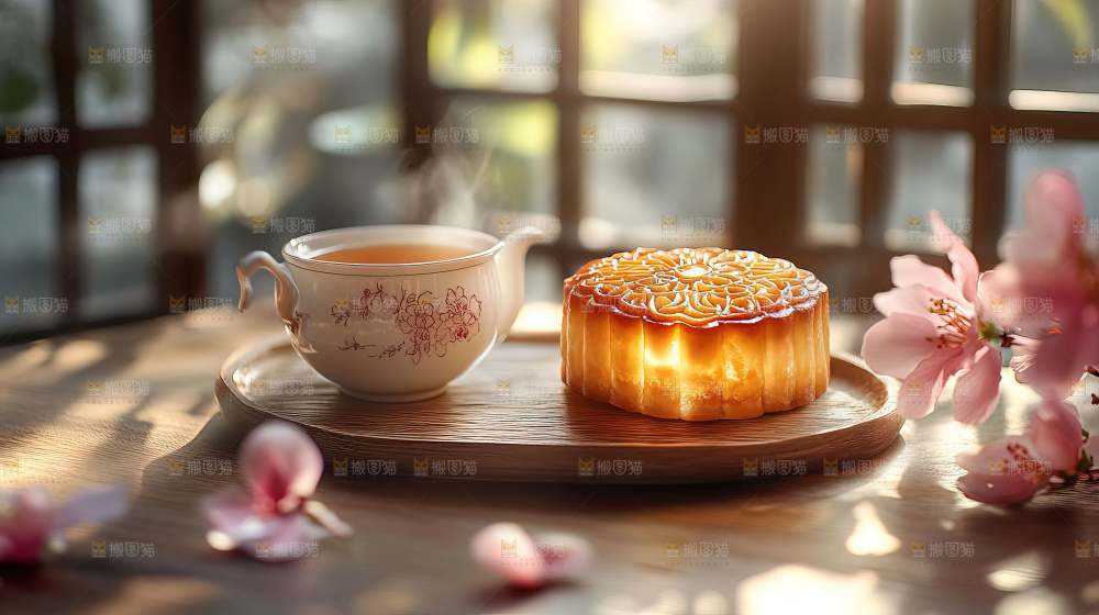 中秋节场景月饼传统文化