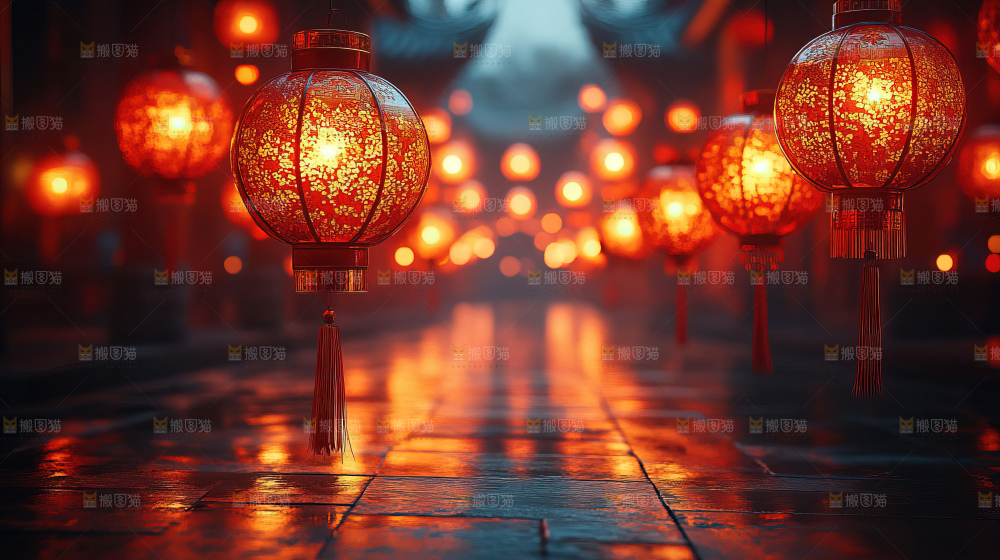 中式传统花灯喜庆节日