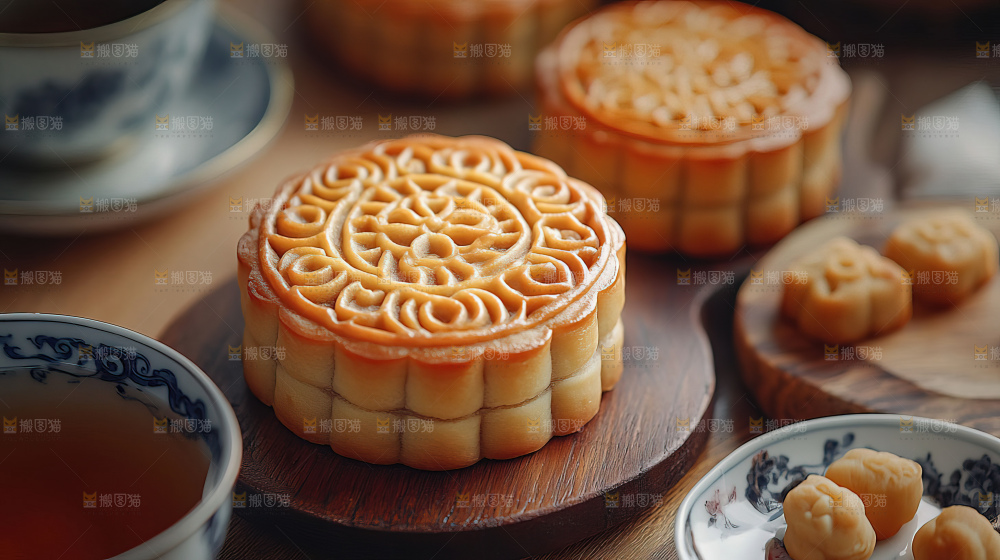 中秋节场景月饼传统文化