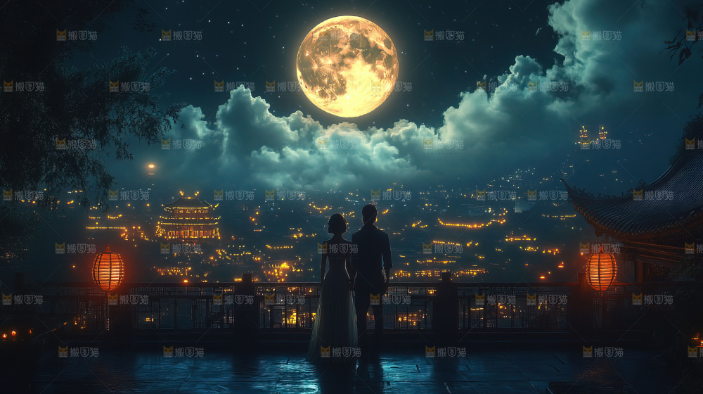 中秋赏月满月神秘传统人文