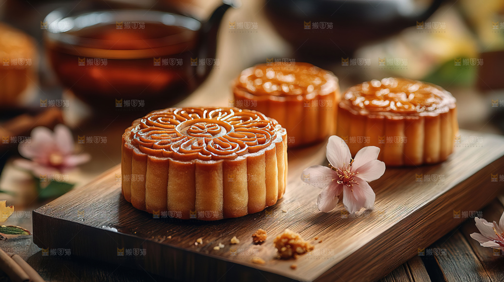 中秋节场景月饼传统文化