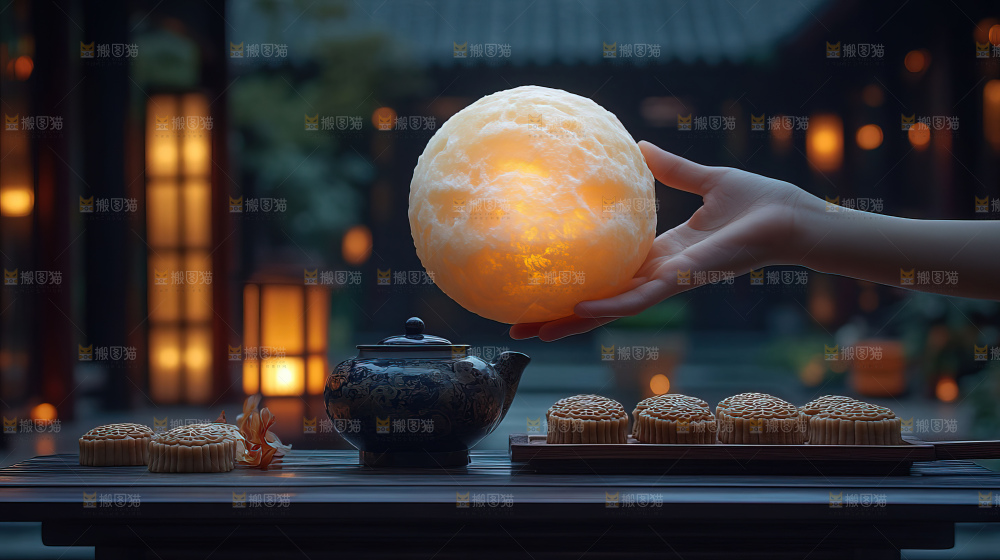 中秋节场景月饼传统文化