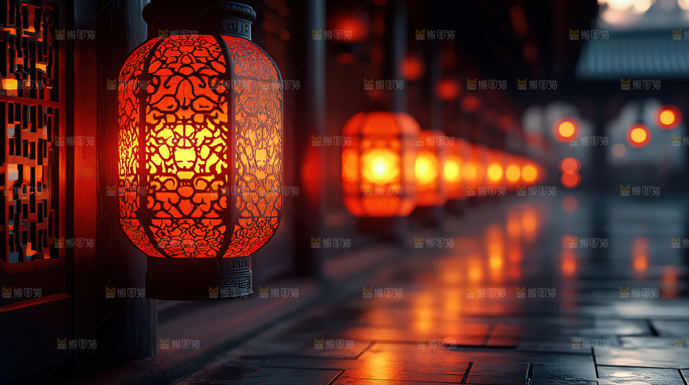 中式传统花灯喜庆节日