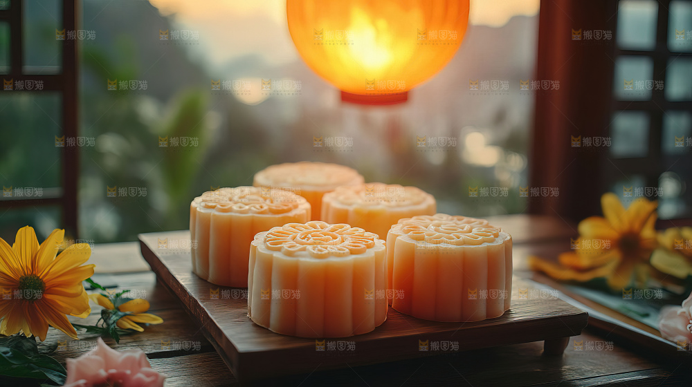 中秋节场景月饼传统文化