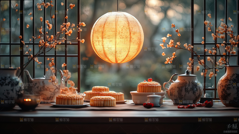 中秋节场景月饼传统文化