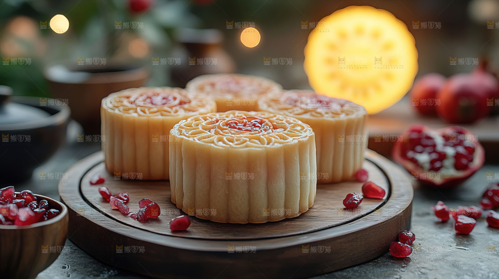 中秋节场景月饼传统文化