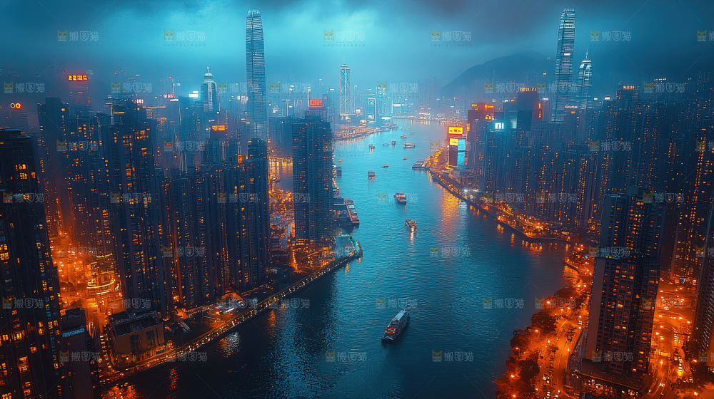 万家灯火城市夜景经济发展
