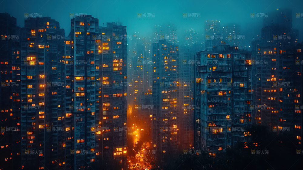 万家灯火城市夜景经济发展