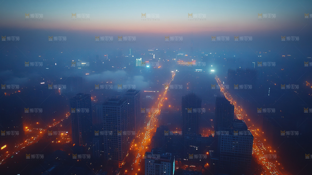 万家灯火城市夜景经济发展