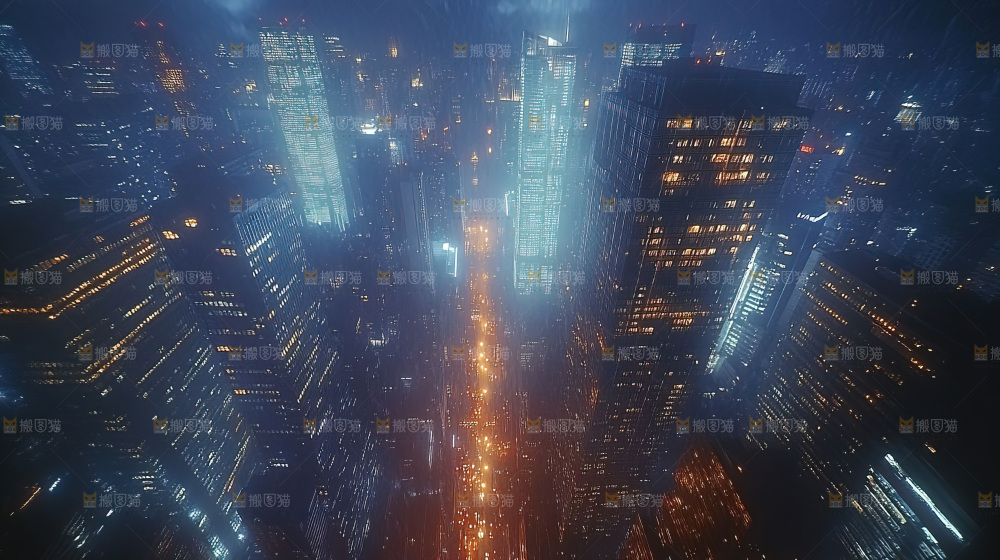 万家灯火城市夜景经济发展