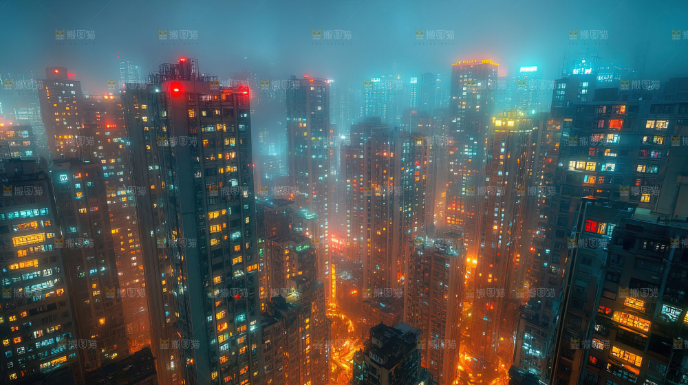万家灯火城市夜景经济发展