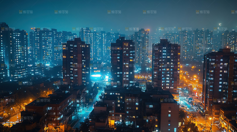万家灯火城市夜景经济发展